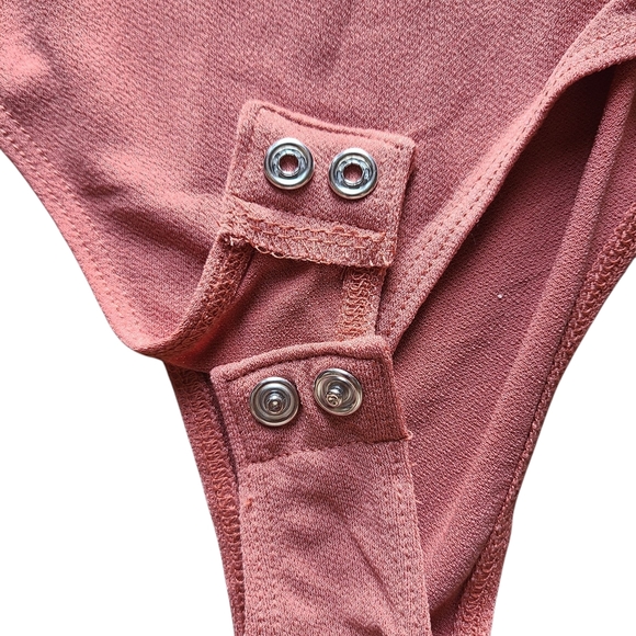 Willow + Root Rose Ruched Square Neck Long Sleeve Bodysuit NWT Size L - Picture 10 of 13